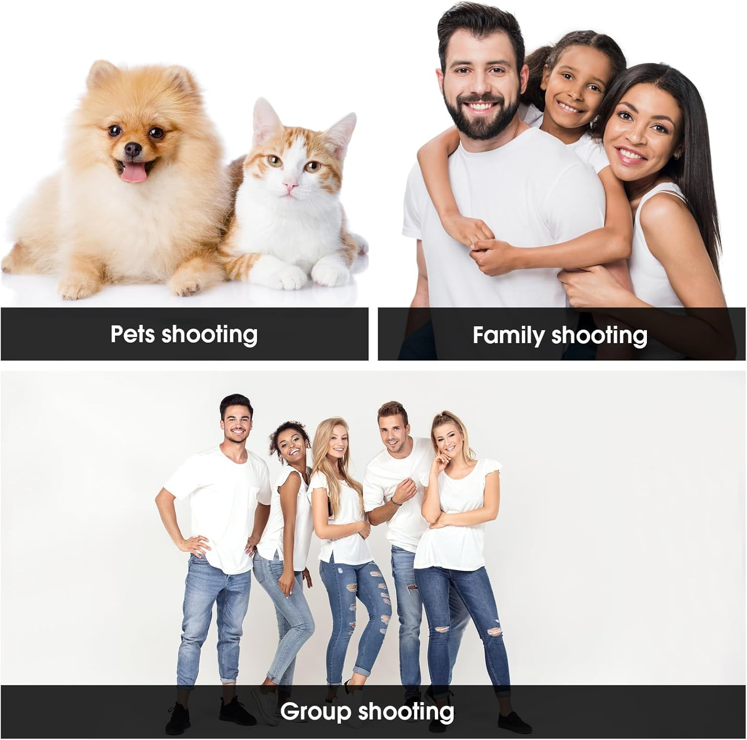 10X20Ft White Backdrop for Photography, Dual-Size Dual-Pocket Design Photo Booth