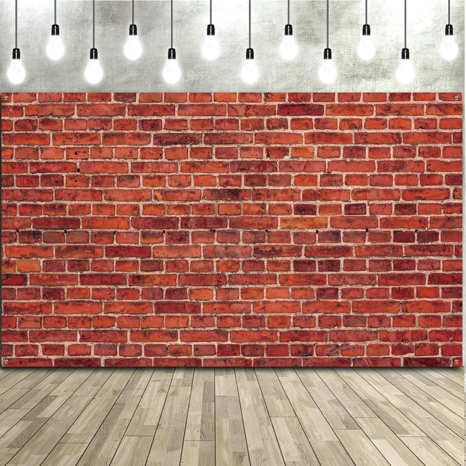 Large Red Brick Wall Fabric Backdrop for Events and Photo Booths (59.8 x 83.9 in