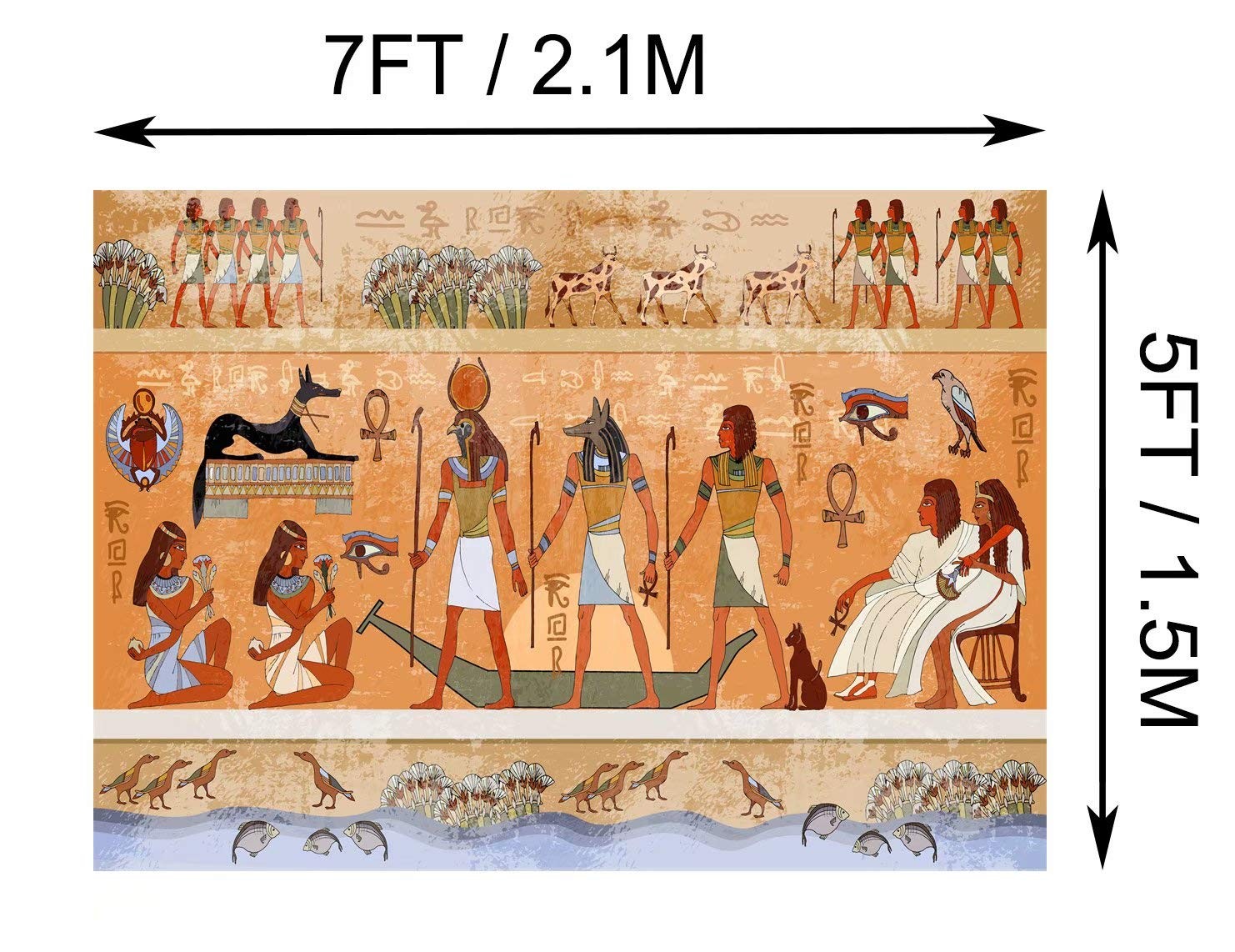 BELECO 7x5ft Fabric Egyptian Backdrop Ancient Egypt Scene 7x5FT, Egypt-04