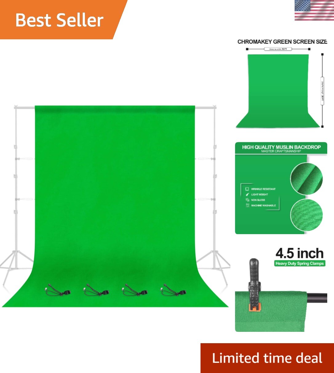 Green Screen Backdrop, 10 x 20 FT Photography Greenscreen Background for Stre…