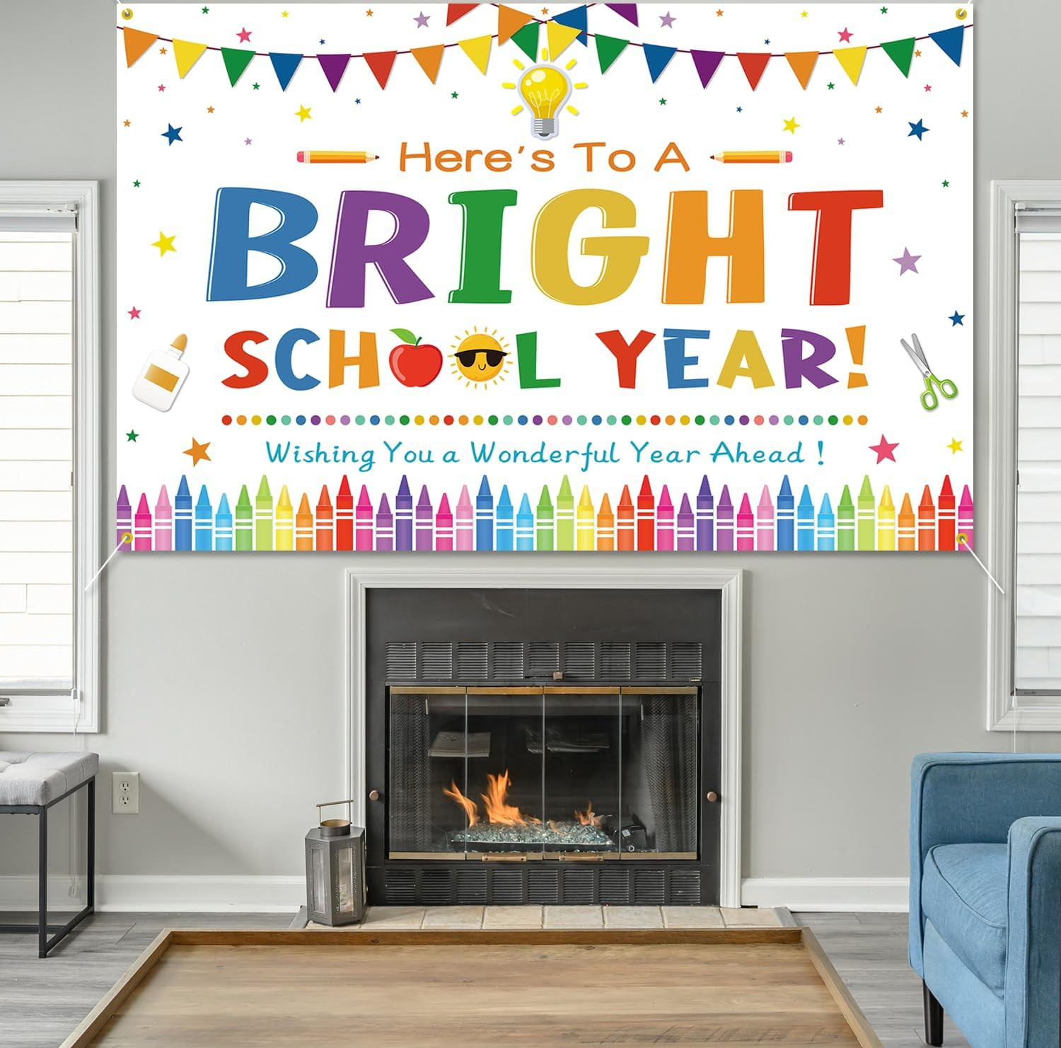 Here’S to a Bright School Year Backdrop Banner Back to School Photography Backgr