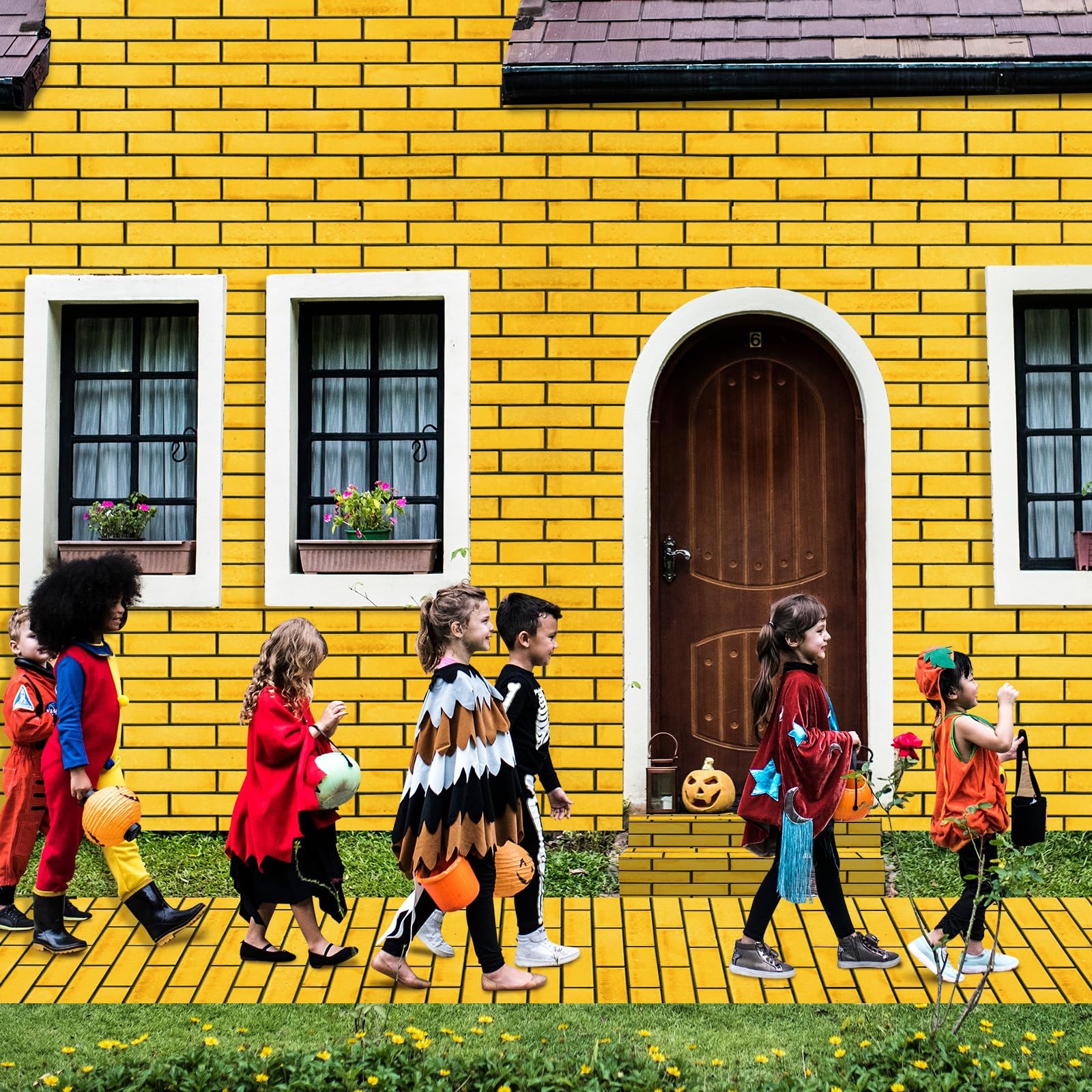 3Pcs Total 4.5×27 Feet Yellow Brick Road Floor 9 x 3Pack,