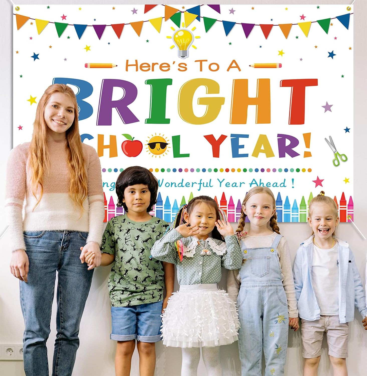 Here’S to a Bright School Year Backdrop Banner Back to School Photography Backgr