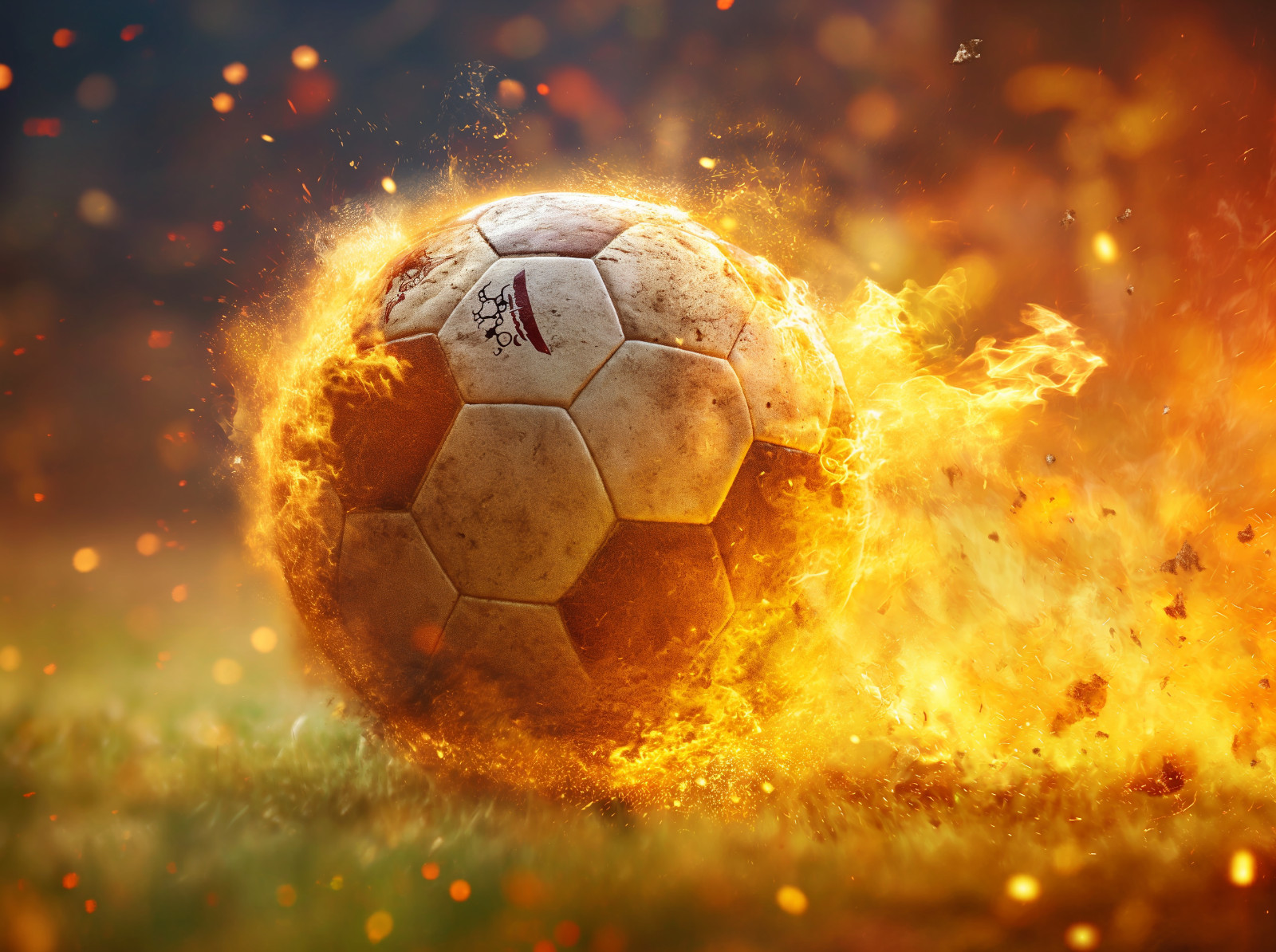 20 Football with Fire Theme Digital Backdrop Overlay Digital Studio Backdrop