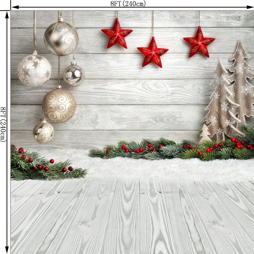 8x8FT Seamless Christmas Theme Pictorial Cloth Photography Backdrop Background