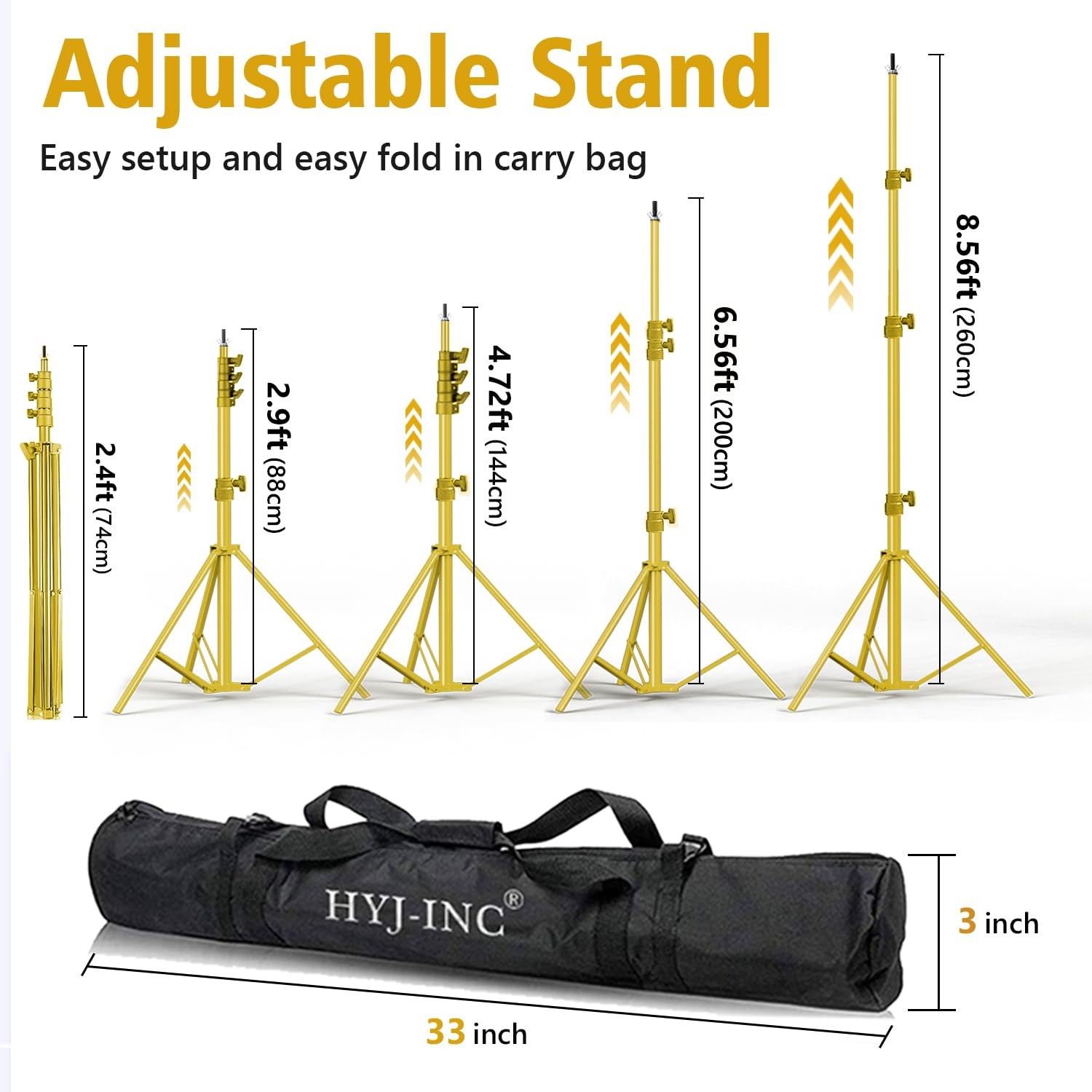 Backdrop Stand – Titanium Gold 10×8.5ft(WxH) Photo Studio Adjustable Backgrou…