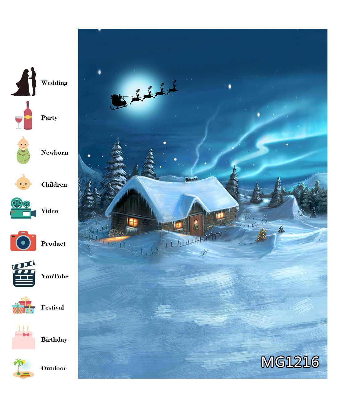 Christmas Cottage Backdrop Winter Snow Forest Photo Background Studio Props