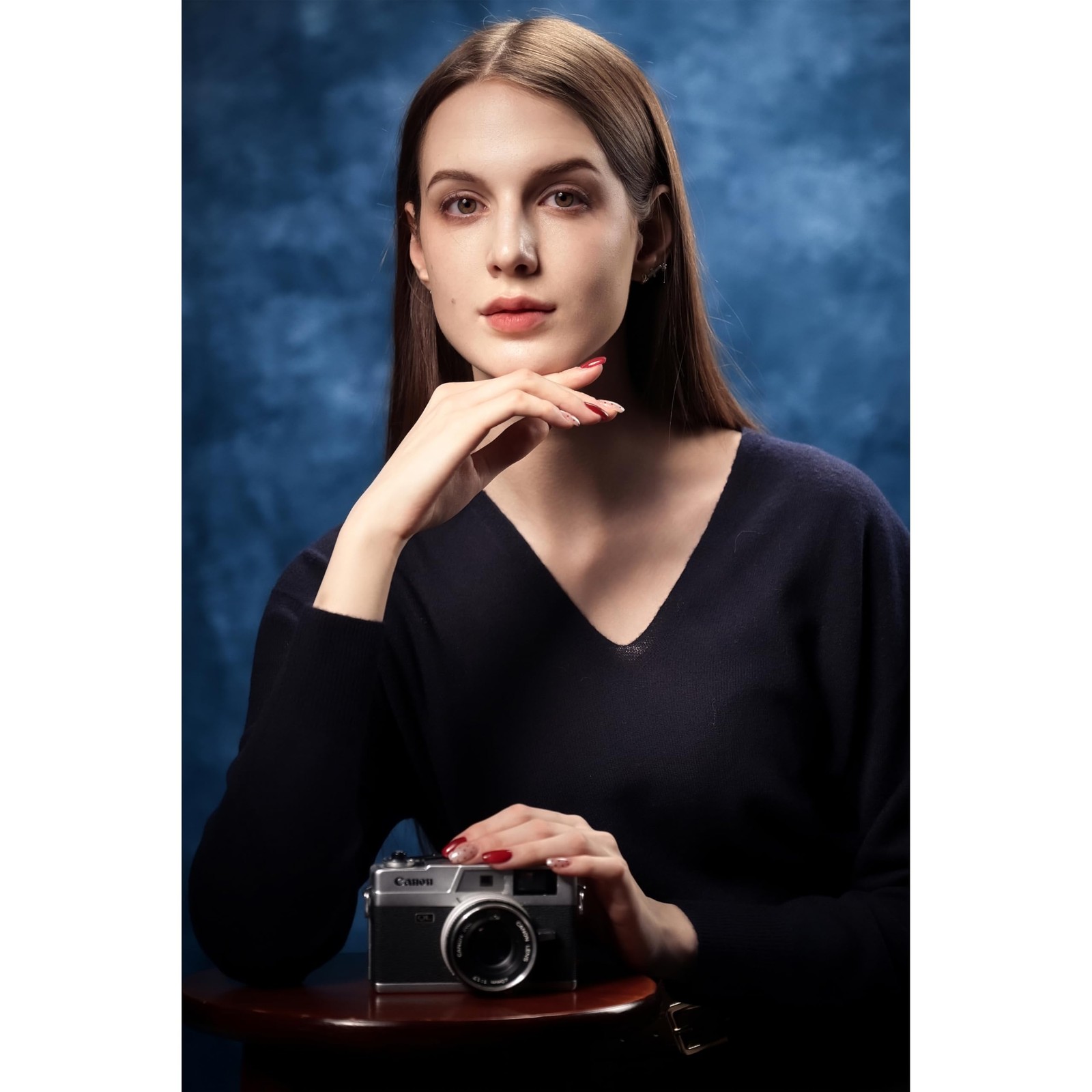 57 ft Blue Fabric Photo Backdrops Abstract Texture Headshots Portraits