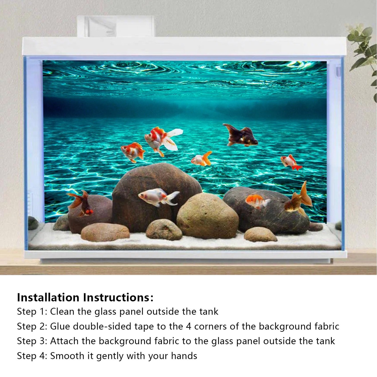 Turquoise Fish Tank Background 48×24″ Ocean Floor Polyester Backdrop