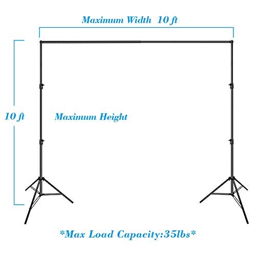 10 x 10 ft Photo Video Studio Heavy Duty Adjustable Backdrop Support System