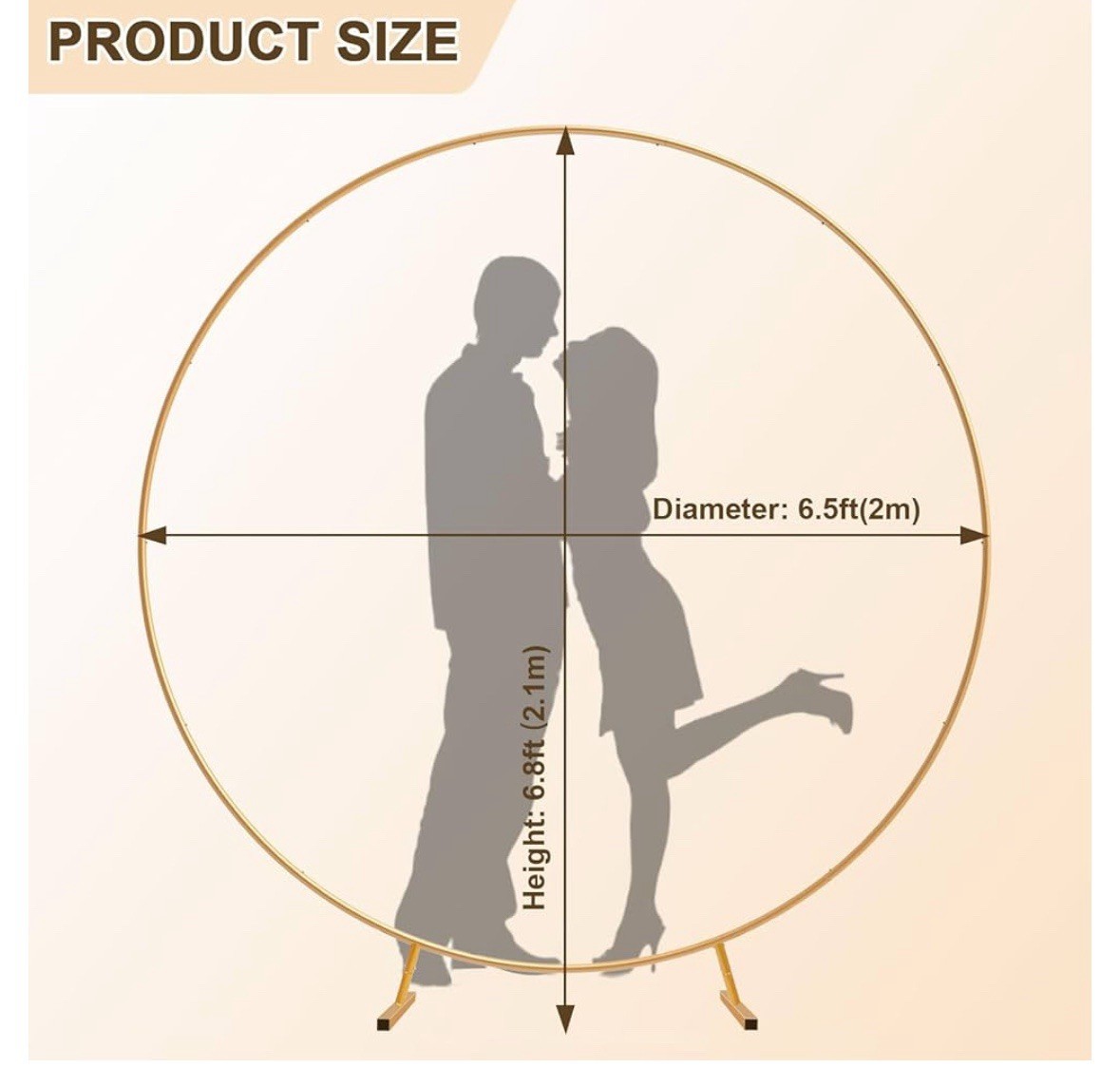 Metal Round Balloon Arch Kit, 7.2ft (2.2m) Golden Round Arch Stand Kit: Garde…
