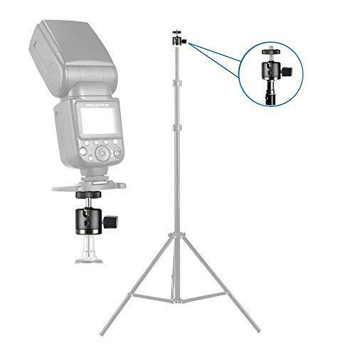 UTEBIT Ball Head with 1/4″ Hotshoe Camera Mount Adapter 360 Degree Rotatable