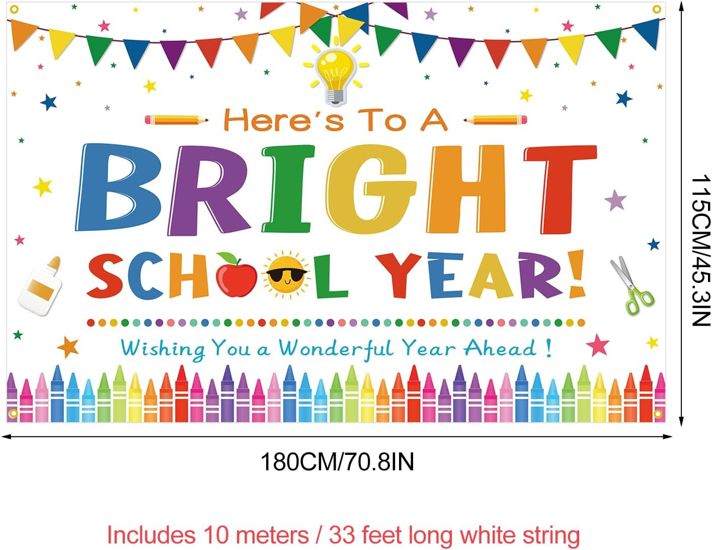 Here’S to a Bright School Year Backdrop Banner Back to School Photography Backgr