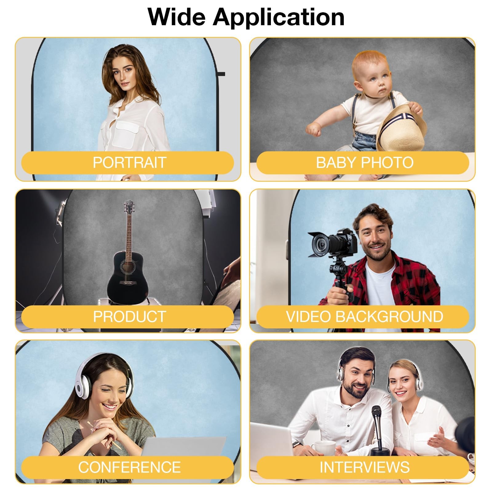Kate 5×6.5ft(1.5x2m) Collapsible Backdrop Blue Pop up Backgrounds 5×6.5ft, 2