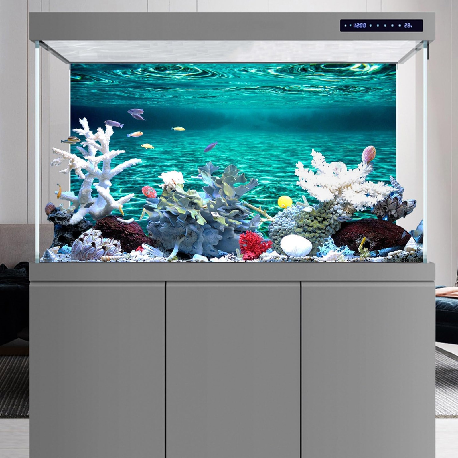 Turquoise Fish Tank Background 48×24″ Ocean Floor Polyester Backdrop
