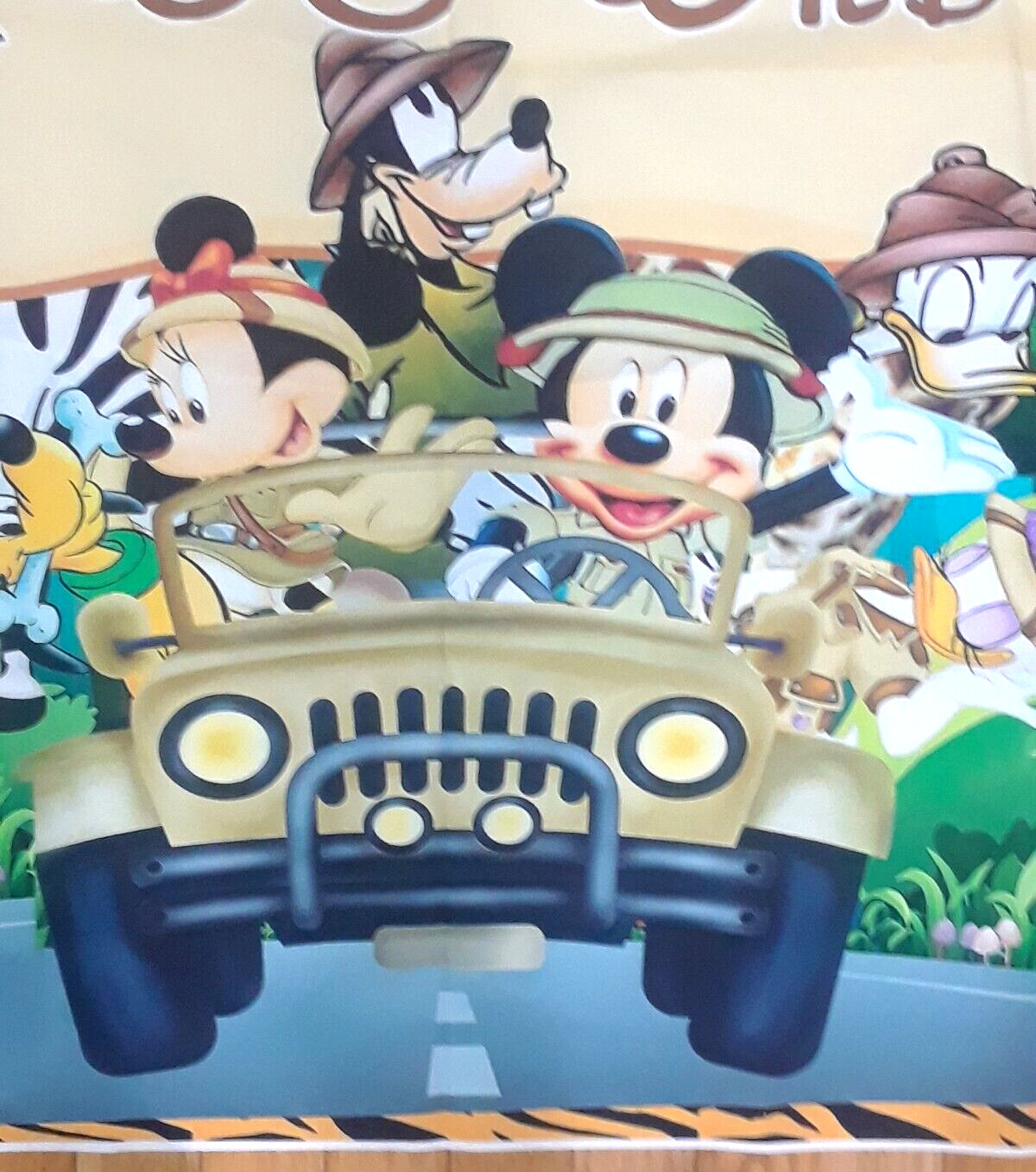 Two Wild Disney Mickey Mouse Safari Banner Photo Backdrop Tablecloth Birthday