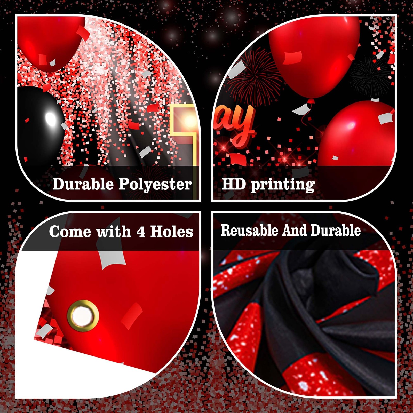 Happy 55Th Birthday Banner Backdrop Party Decoration Supplies Booth Background