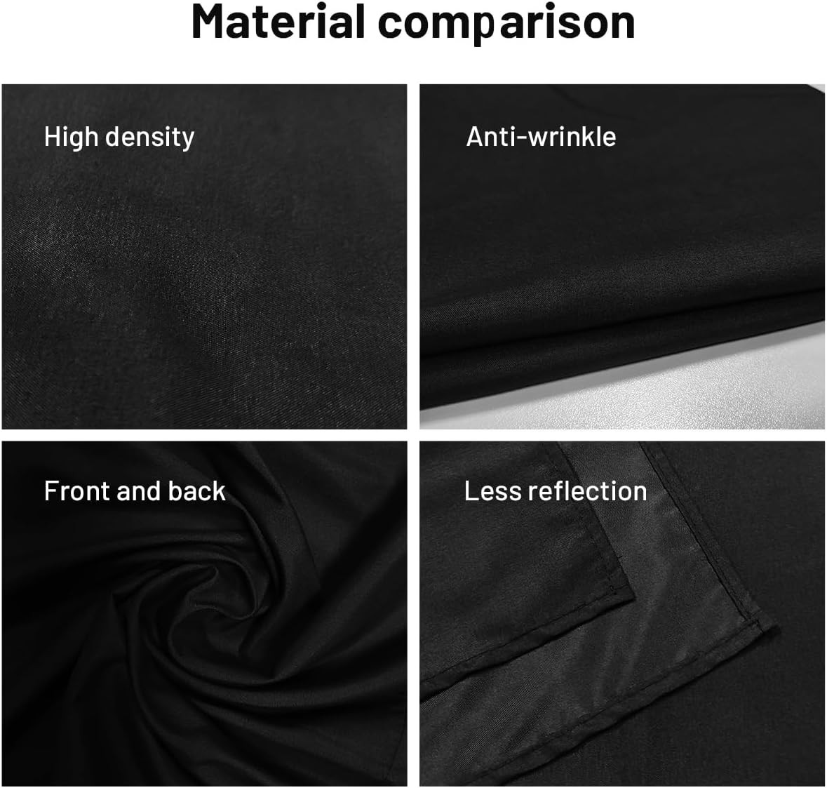 Black Photography Backdrop 10 x 7FT Large Photo Studio Background Screen Curtain