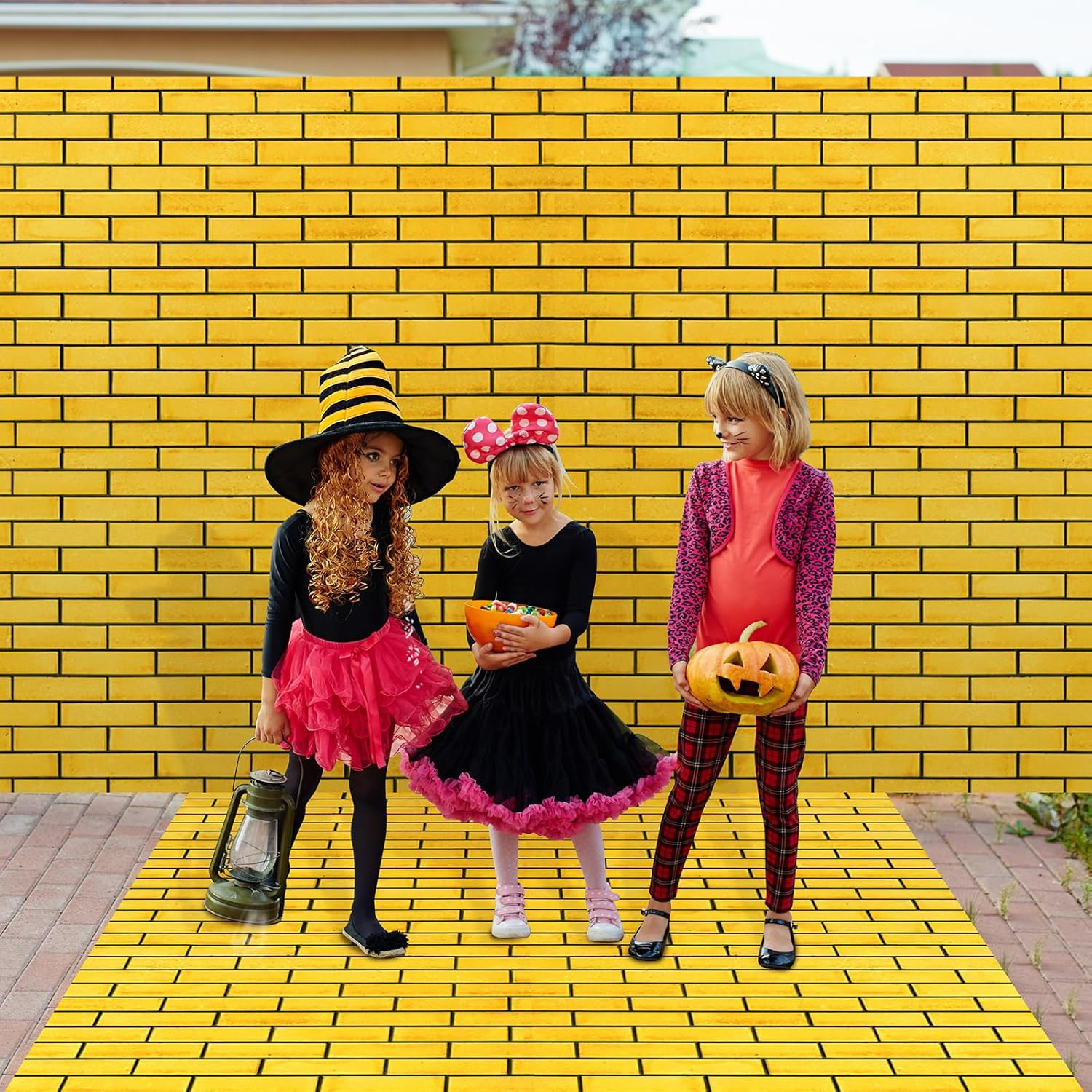 4.5 X 20 Feet Yellow Brick Road Floor Runner for Wizard Party Decorations,Large