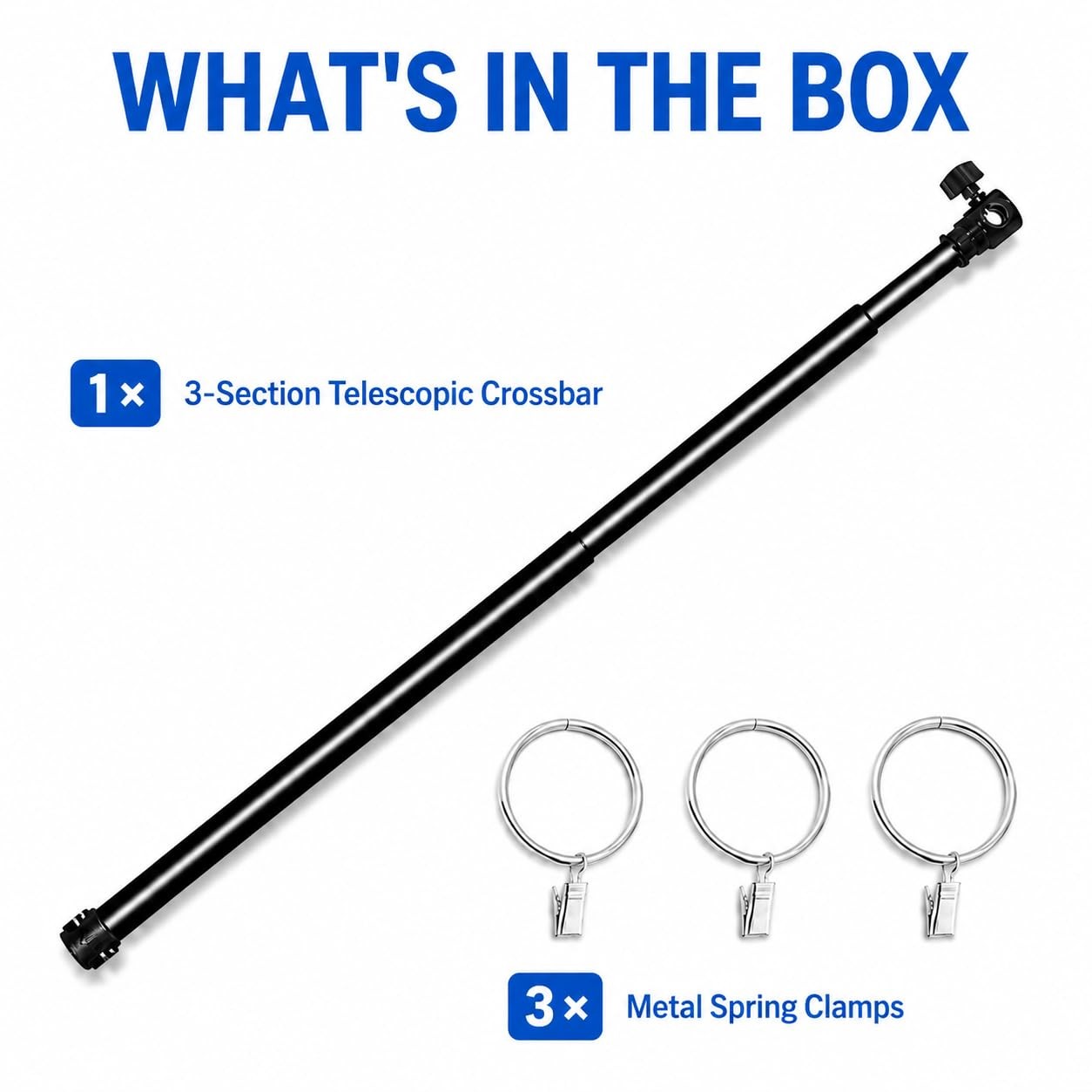 118″”/3M Aluminum Alloy 3 Section Telescopic Background Support Cross Arm Cro…