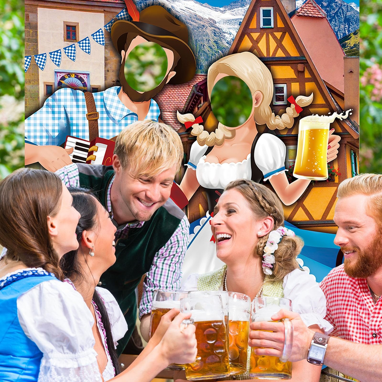 Tudomro Oktoberfest Couple Photo Door Banner Party 6 x 4 ft,