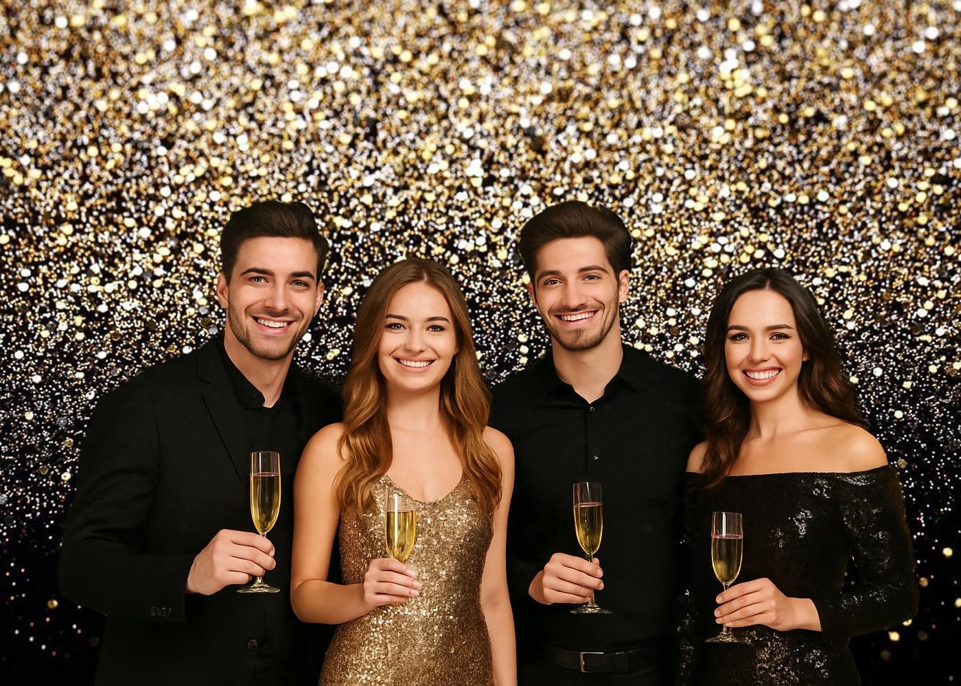 Dudaacvt 7x5FT Black and Gold Backdrop Spots 7x5ft, black