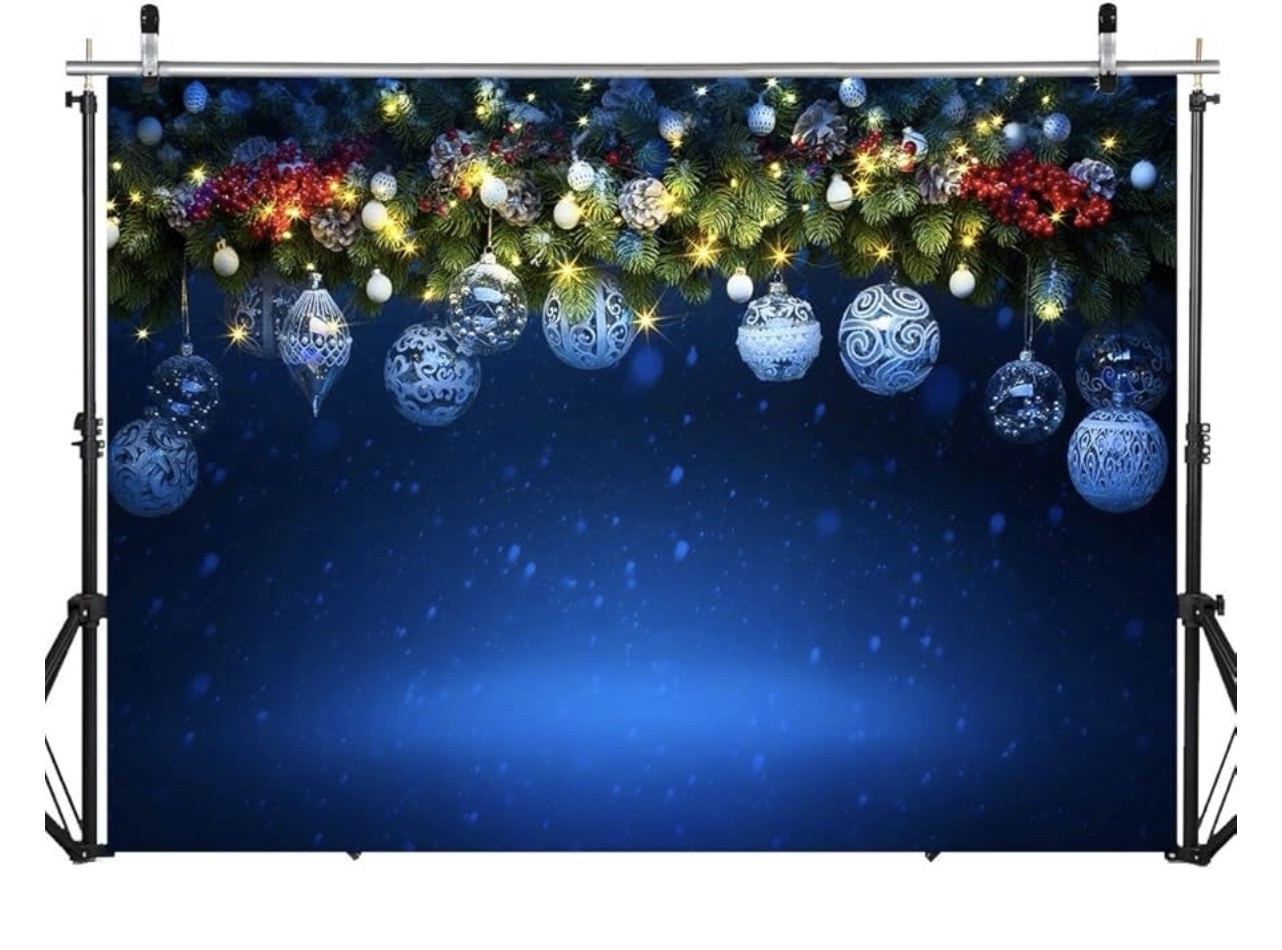 Sjoloon Blue Christmas Backdrop (7x5ft