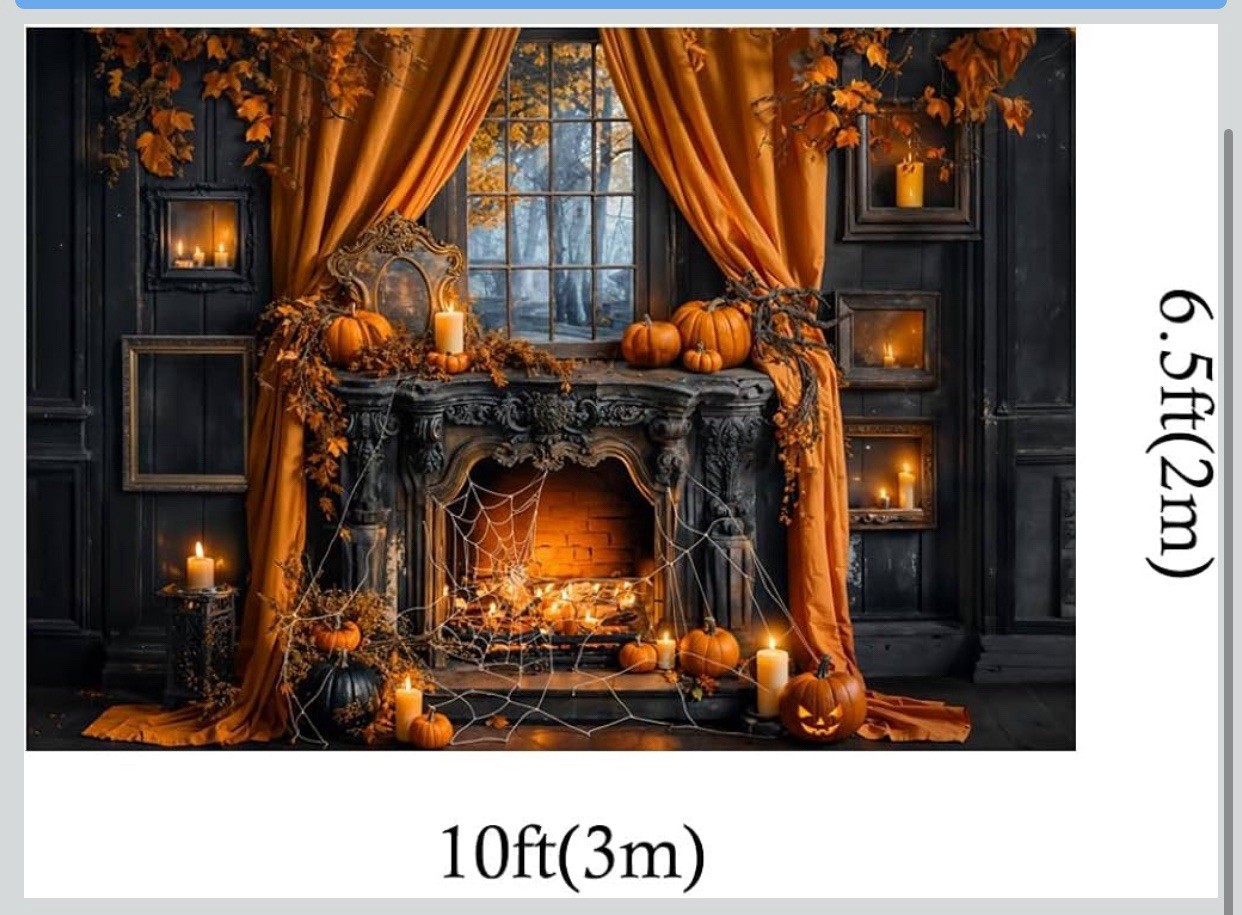 10’ X 6.5’ Background Photo Backdrop Halloween Fall Haunted House Photography