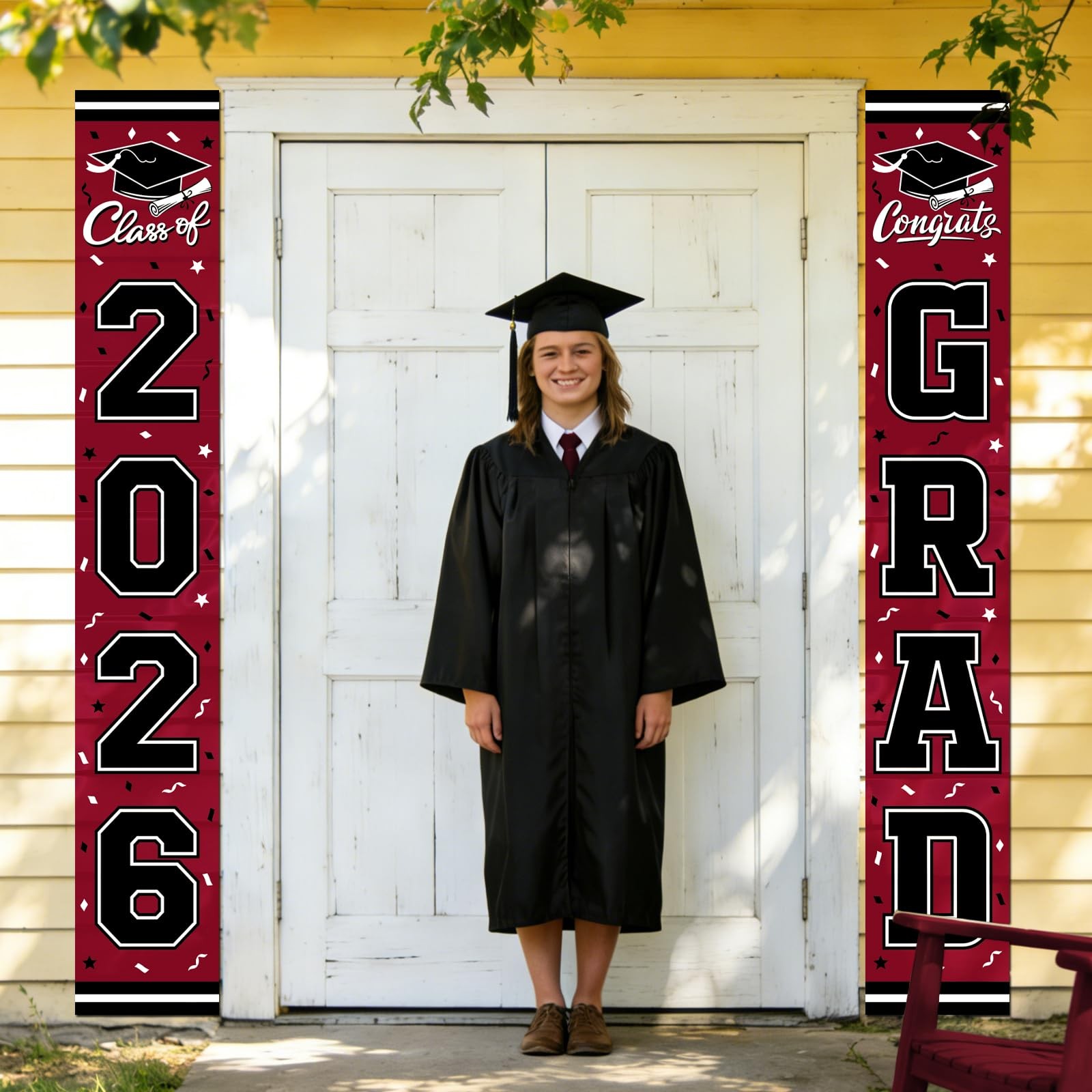 2026 Graduation Decorations,Congrats Grad 11.02 inches by 70.9 inches, Maroon