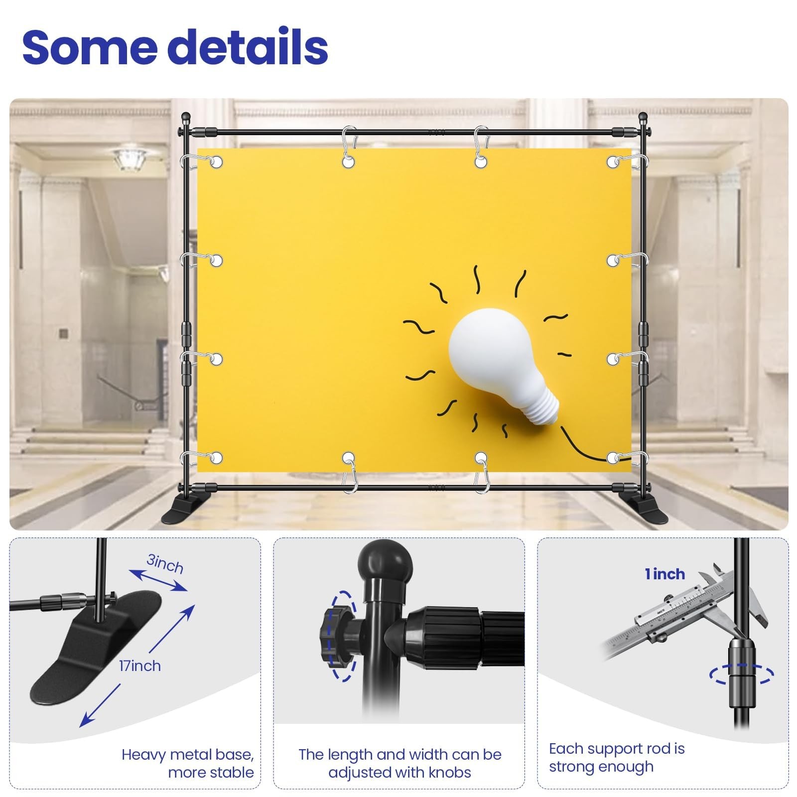 Jiang&Rong 10x8ft Photo Backdrop Stand Kit – Adjustable Banner Stand with Ste…