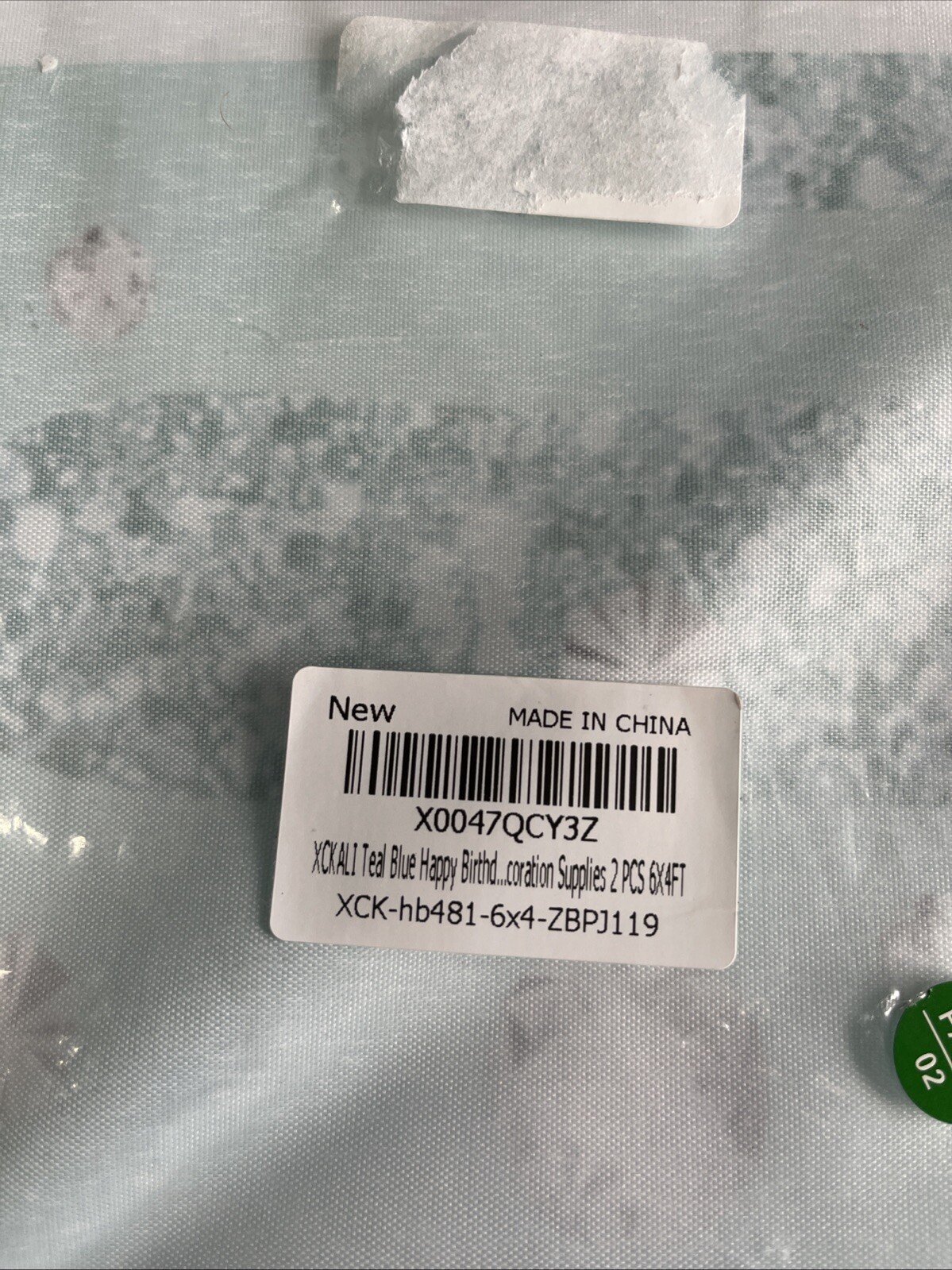 XCKALI Teal Blue Birthday Backdrop and Tablecloth Kit Glitter Teal Blue Diamond