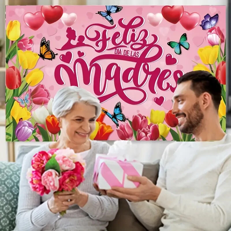 1pc Mother’s Day Vinyl Banner Photo Props – Party and Home Decor Supplies