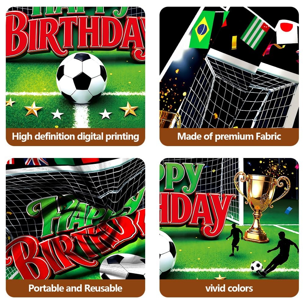 7x5FT Football Party Backdrop Sports Themed Party Decoration Soccer Happy Bir…