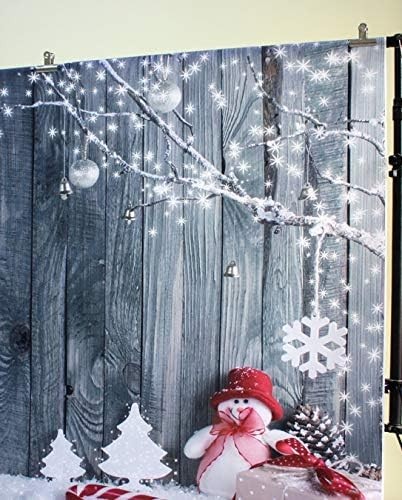 FiVan Wood and Snowman Design Photo Backdrop For Winter Home Party Pictures Baby