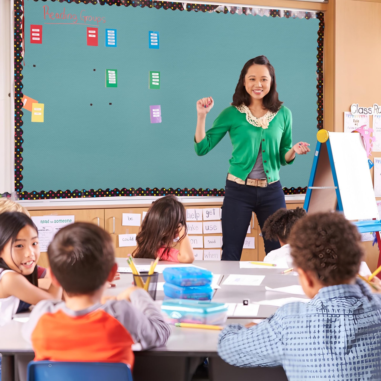 16 in x 36 ft Calming Blue Bulletin Board Roll, Non Woven Fabric, Classroom