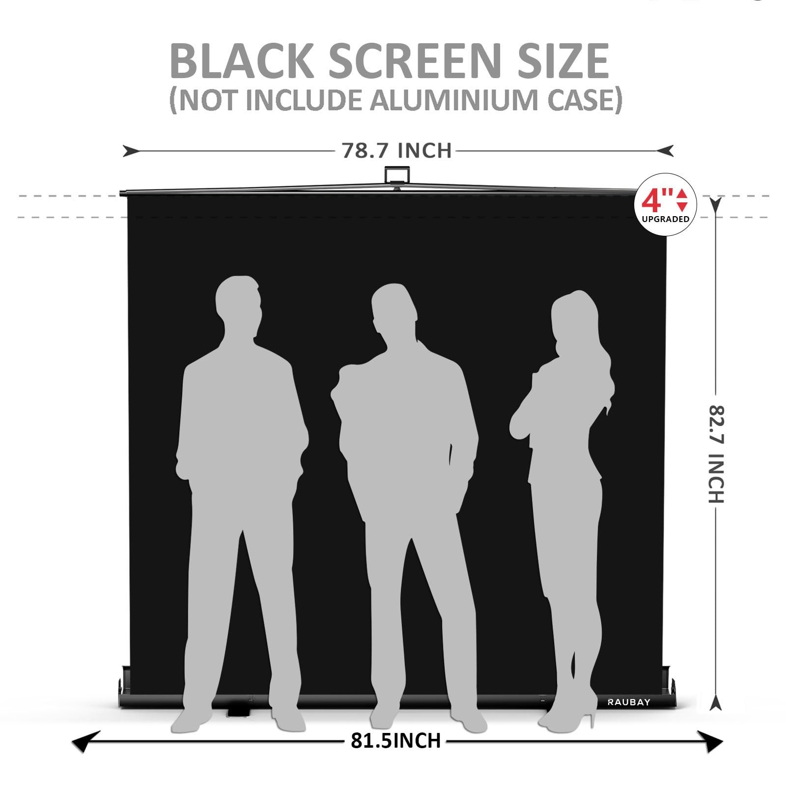 【Wider Style】 RAUBAY 78.7 x 82.7in Large Wider (78.7 x 82.7in), Black