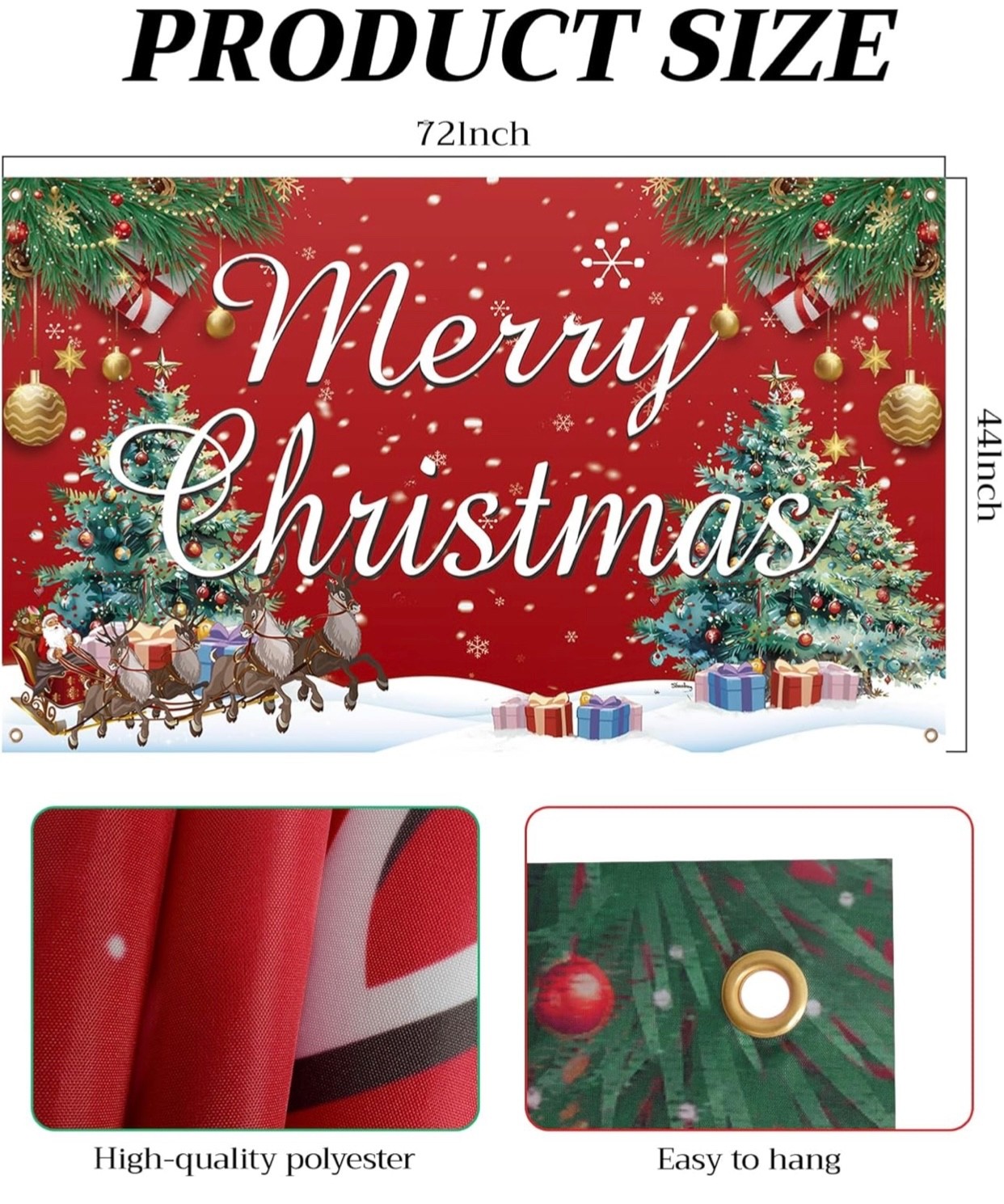 Merry Christmas Backdrop for Photography Winter Snow Scenery Christmas