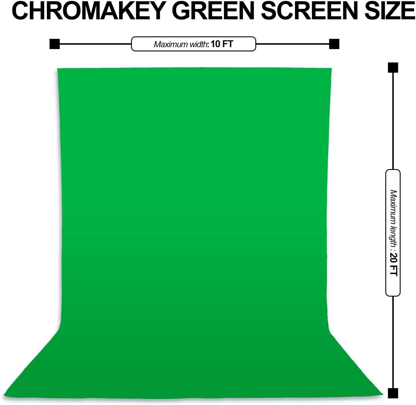 10×20 Ft Non-Reflective Green Screen Backdrop for Video Streaming & Photography