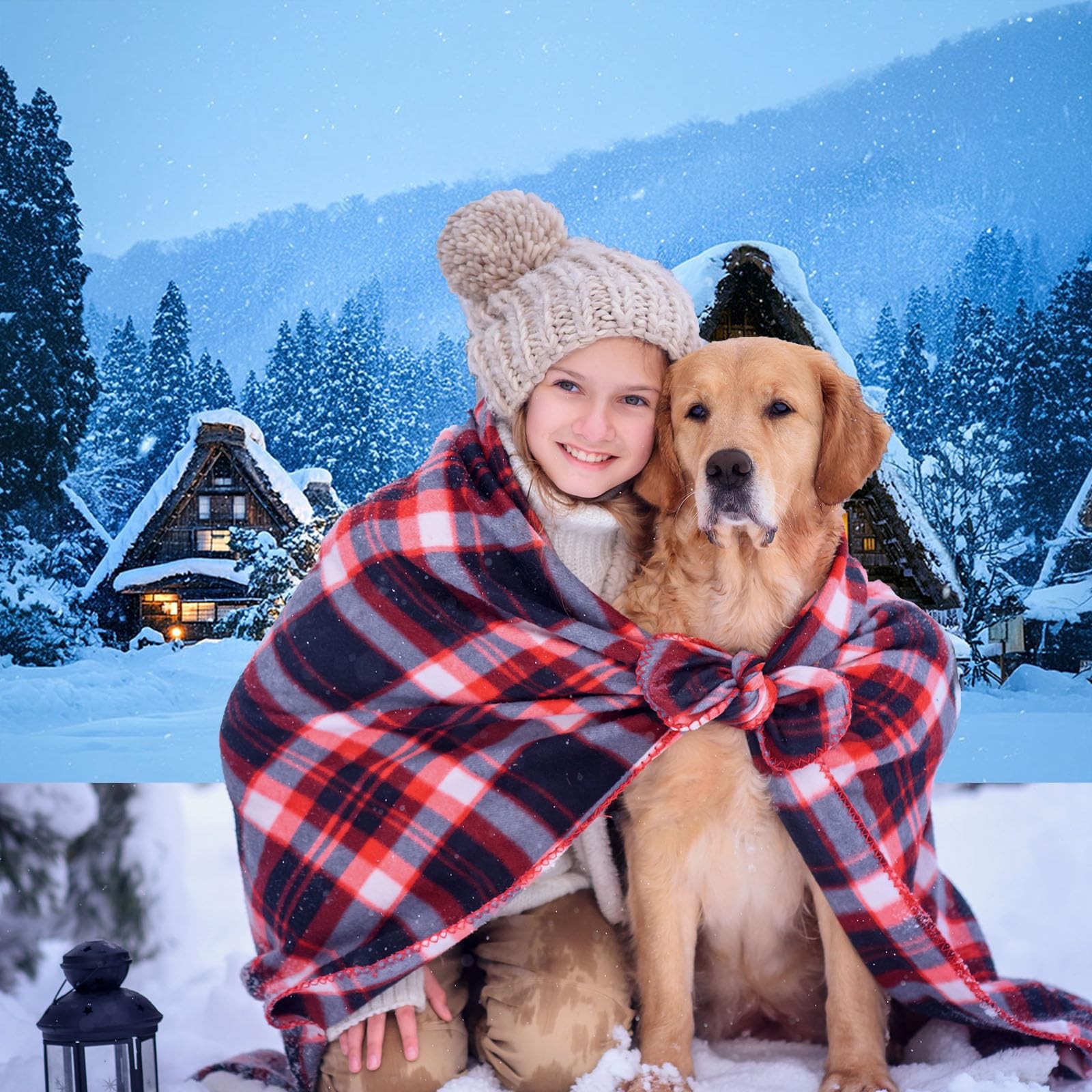 Winter Snow Secne Backdrop Snowy Village Winter Wonderland Background for Pho…