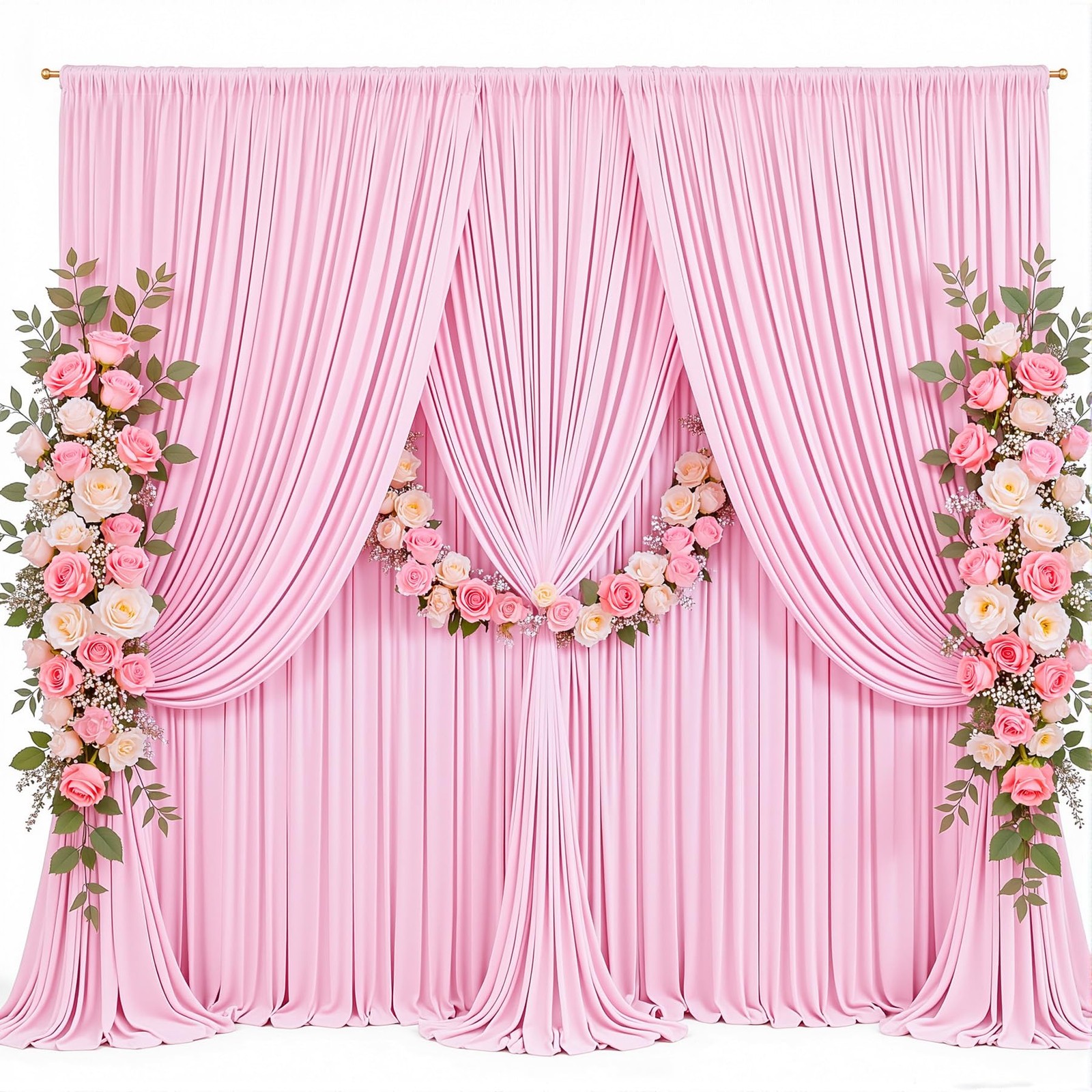 50x10ft Pink Photo Backdrop 50 ft X 10 ft(10 Panels 5ft X 10ft),