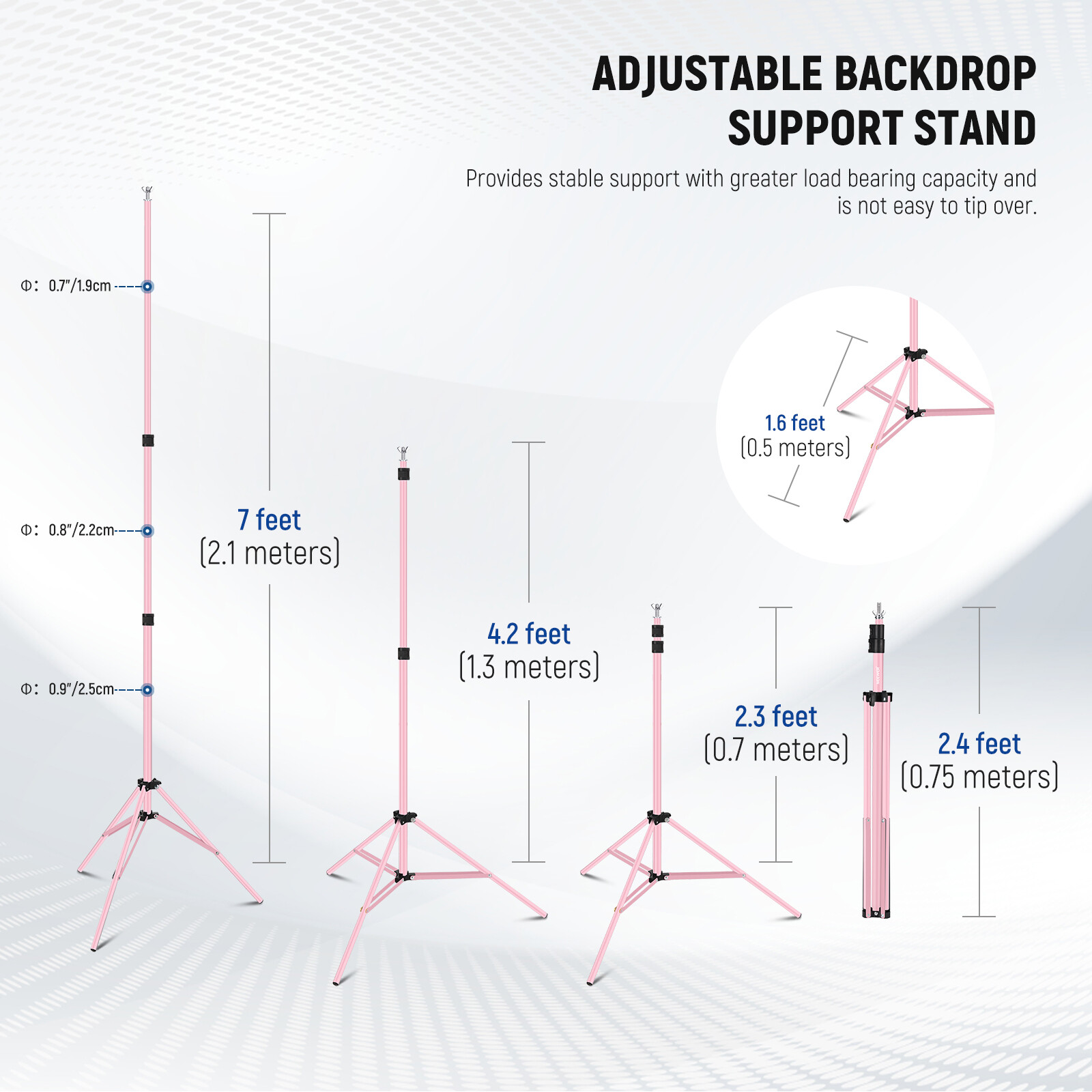 NEEWER Photo Studio Backdrop Support System Background Stand with 4 Crossbars