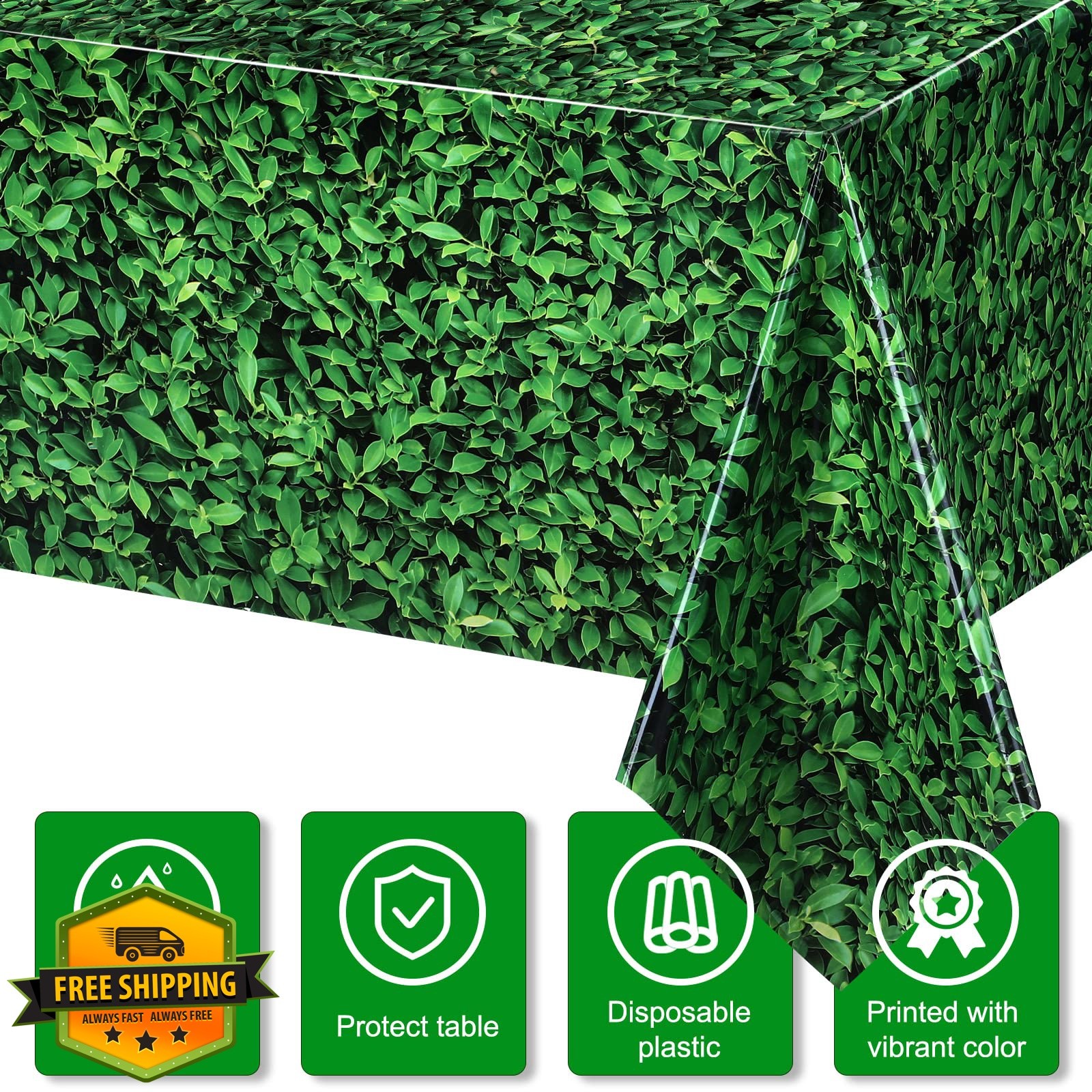 Tatuo 6 green leaves backdrop 9×4.5ft