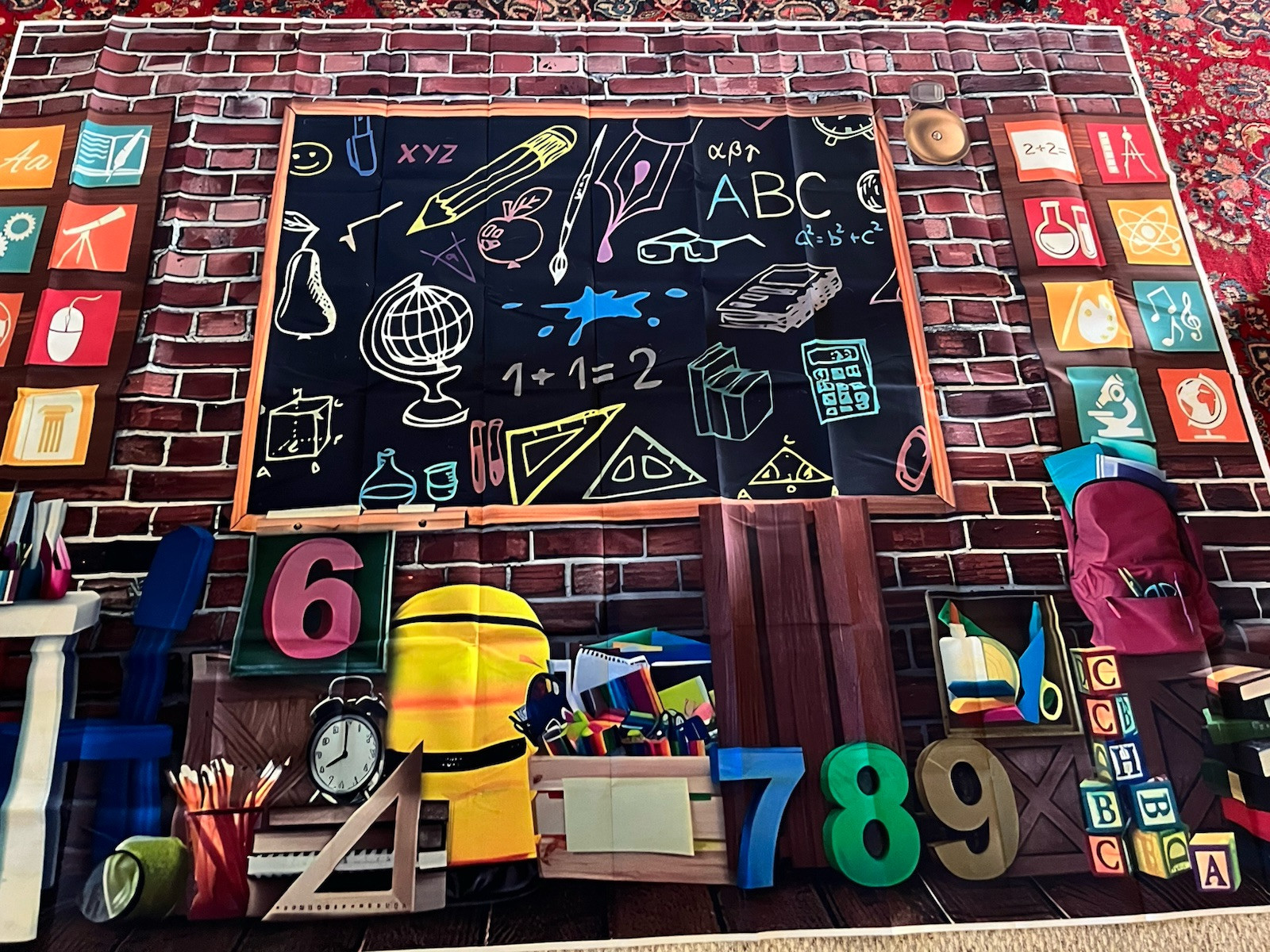 8×6 Ft School Backdrop Kindergarten Classroom ABC Photo Canvas Pictures Hallway