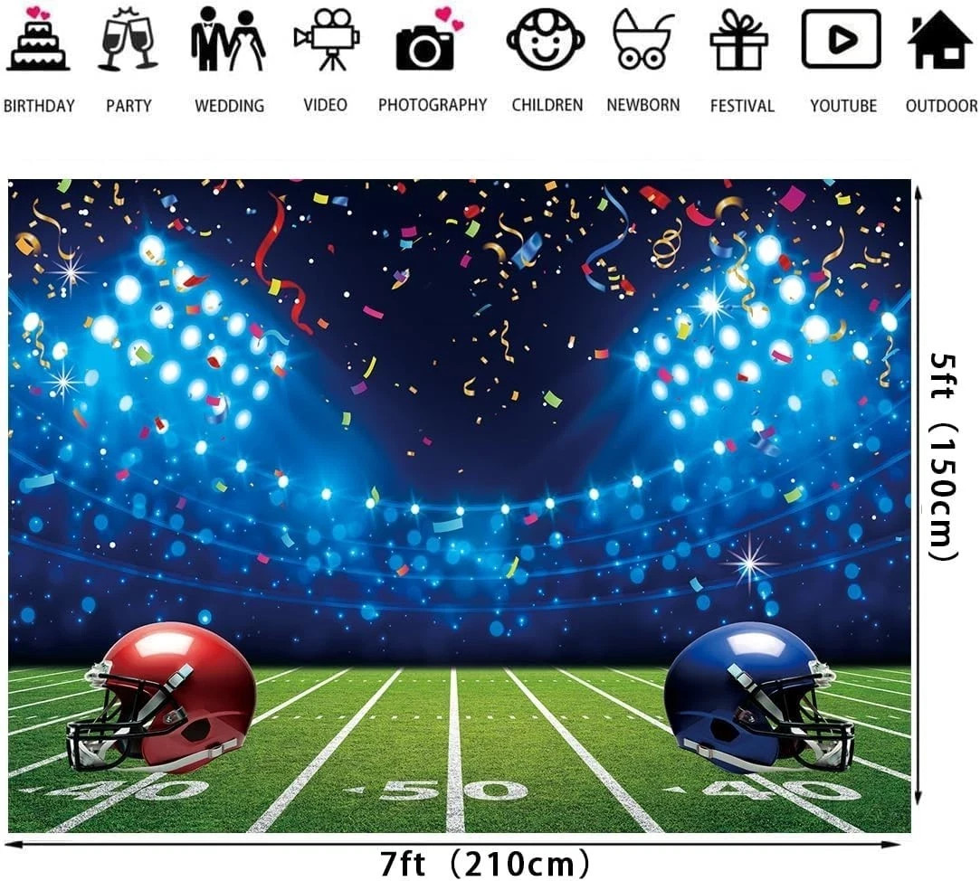 Football Field Backdrop – 5’x7’ft Football Stadium Photography Background Sty2