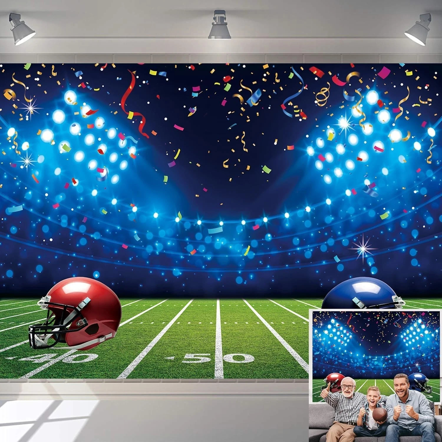 Football Field Backdrop – 5’x7’ft Football Stadium Photography Background Sty2