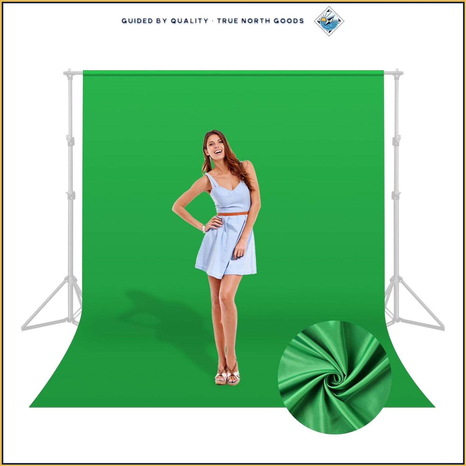 5×6.5ft Green Screen Backdrop for Photography, Video Creation & Streaming
