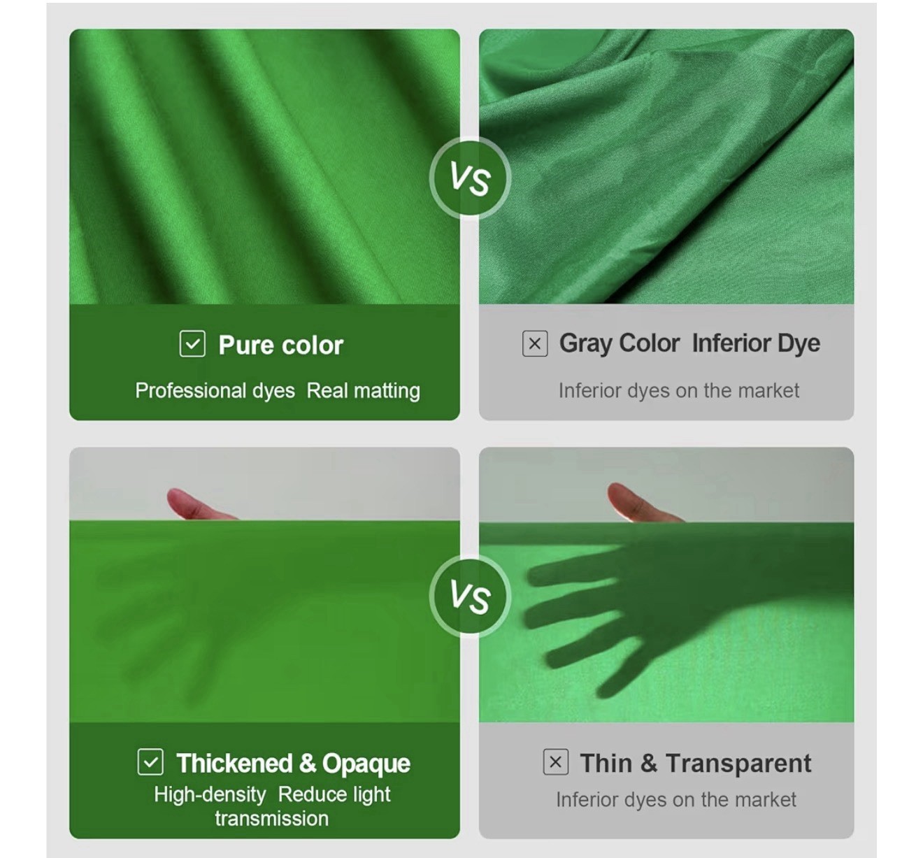 BEIYANG 10x20ft Green Screen Backdrop – Non-Reflective, Wrinkle-Resistant Fabric
