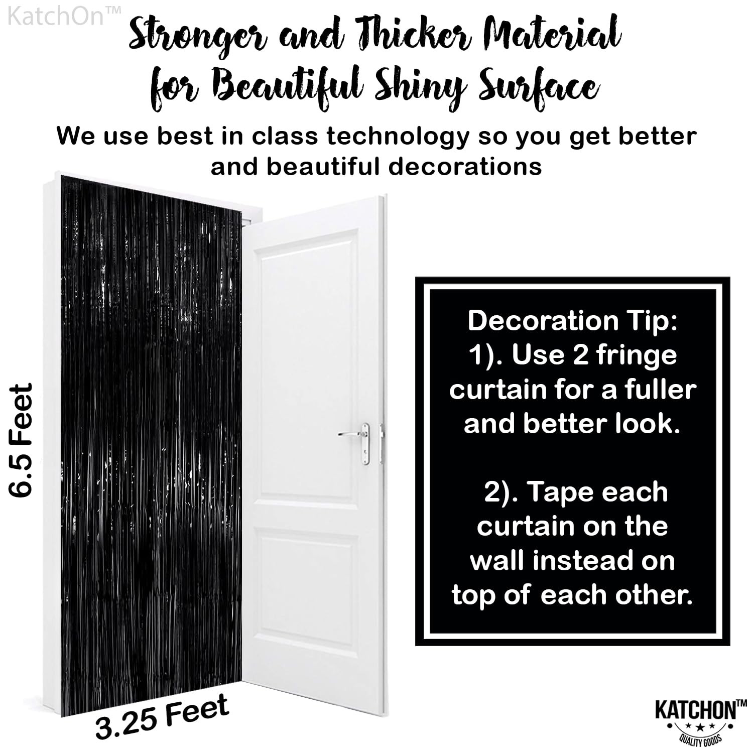 Large Black Fringe Backdrop – Pack of 2 | Black Streamers for Black Decoratio…