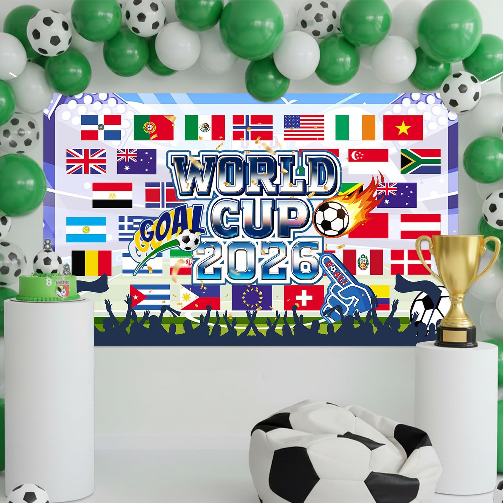 World Cup Football 2026 Tournament World Cup Backdrop 43×71 Inch World Cup Part