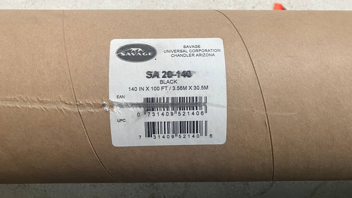 12 FT BLACK SEAMLESS PAPER-AS NEW